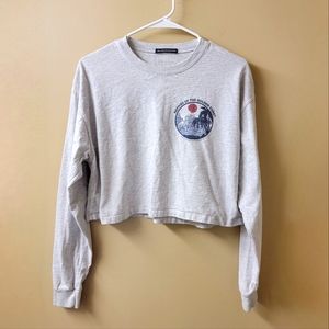 Brandy Melville Natives of the Golden Coast Cropped Longsleeve Tee OS